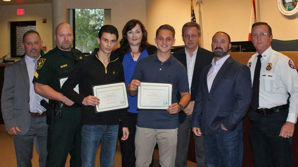 Teens Honored by Parkland Commission for Life-Saving Boat Rescue 2