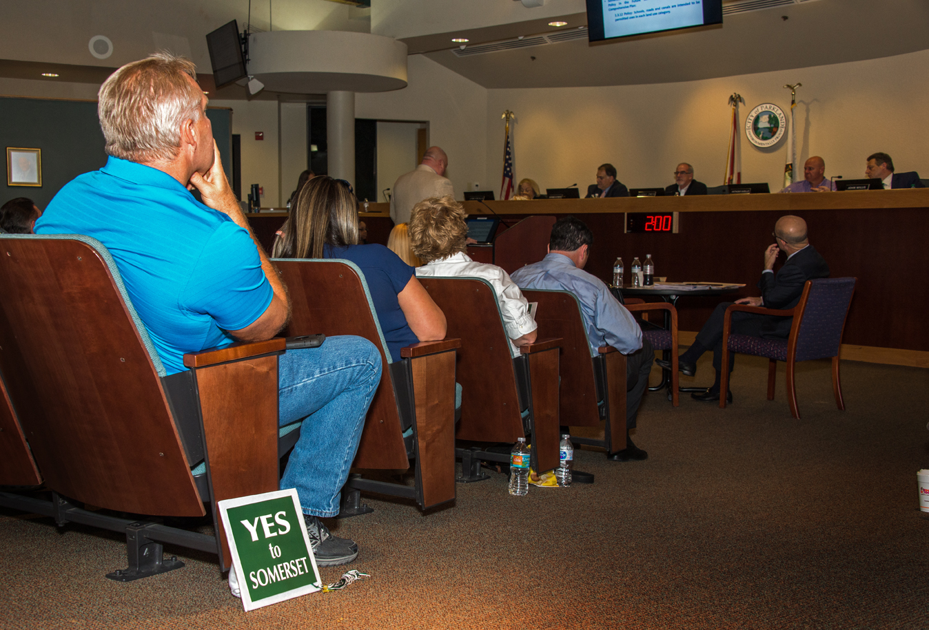 Parks and Recreation article. Parkland's Planning and Zoning Board meeting. Photo by Sharon Aron Baron.