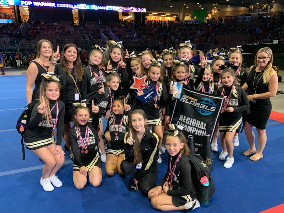 Parkland Rangers Cheer and Dance Team at Globals Regional Competition in Orlando, 2019; photo courtesy of Erica Bretz.