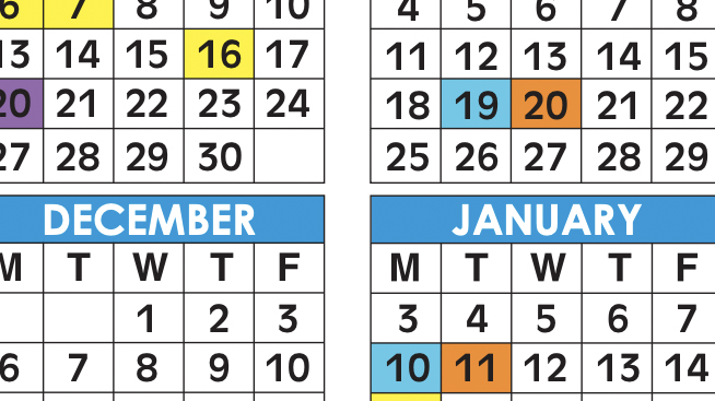 Official 2021/22 Broward County Public Schools Color Calendar