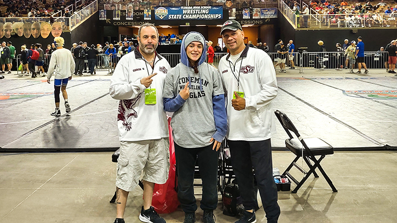 Gaby Caro finishes second in State Wrestling Championship. {Courtesy}