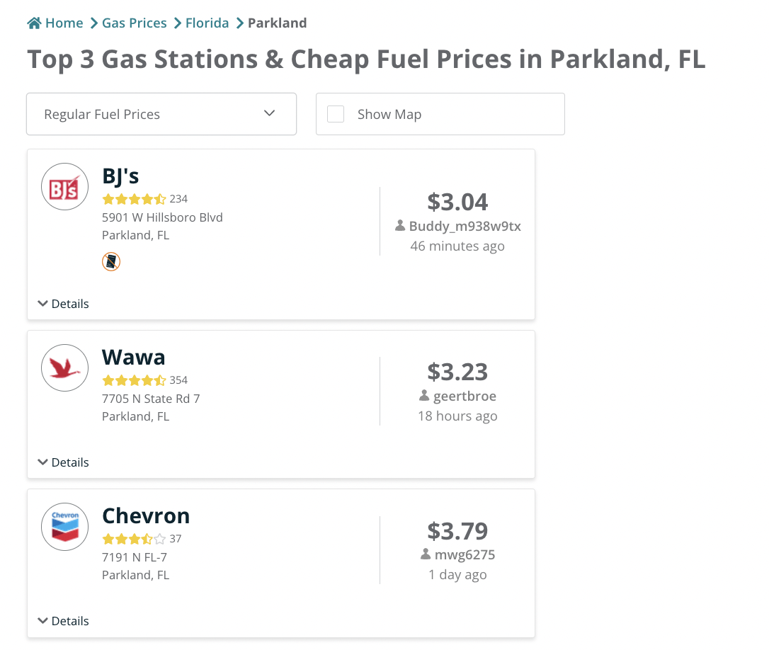 Gas Prices Continue to Drop: Here Are The Best Prices in Parkland