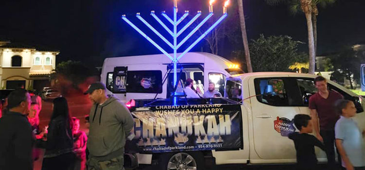 Chabad of Parkland’s Traveling Chanukah Experience Turns Holiday Fun Mobile