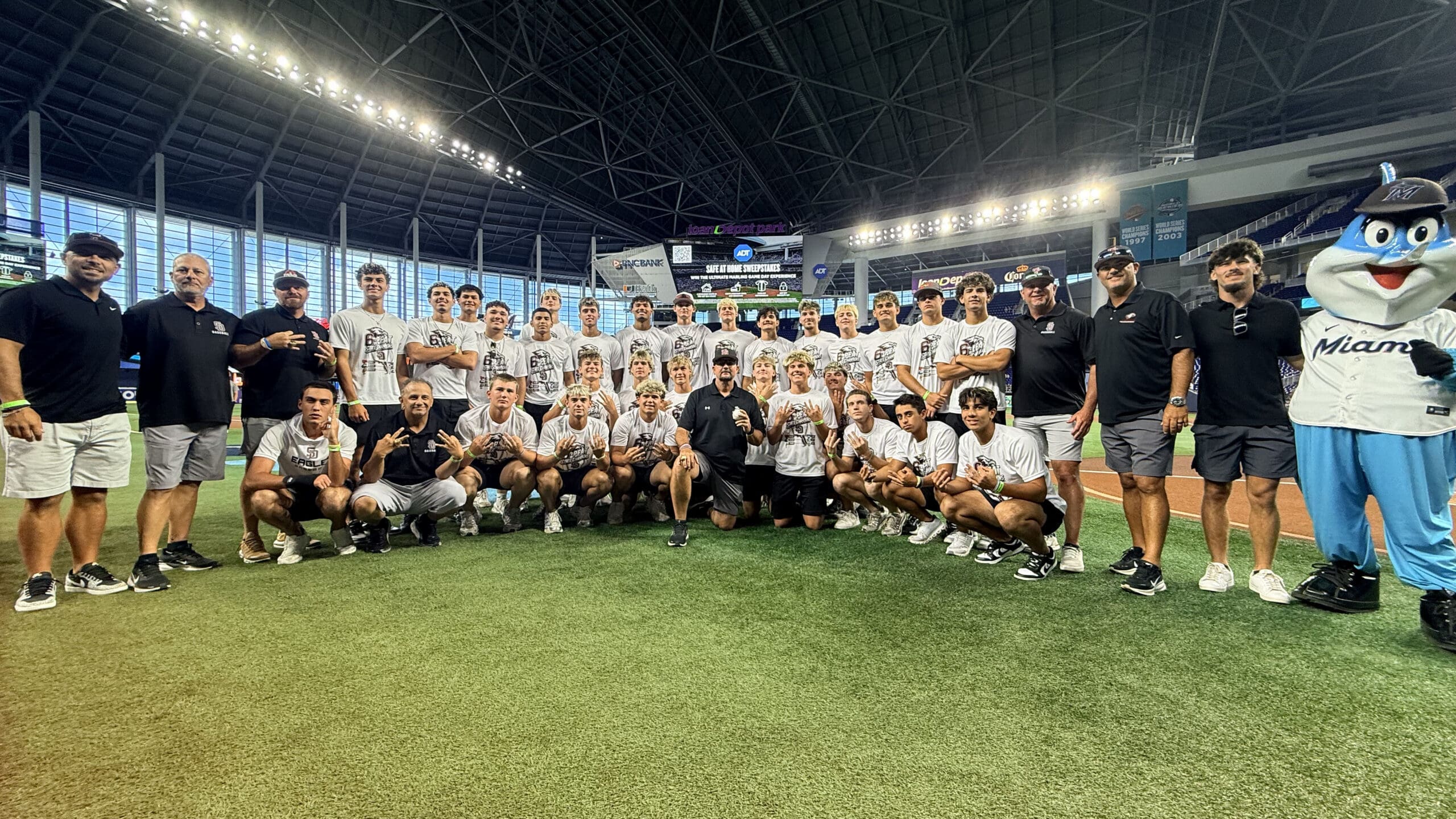 Six-Time State Champions Marjory Stoneman Douglas Honored Prior to Miami Marlins Game